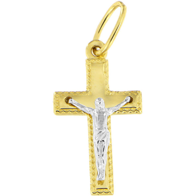 zdjęcie zawieszka złota krzyżyk z Jezusem 2 kolory
